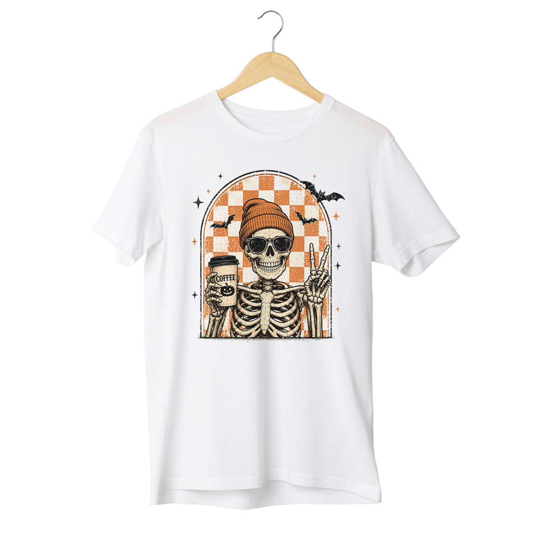 Fall Coffee Skeleton Tee