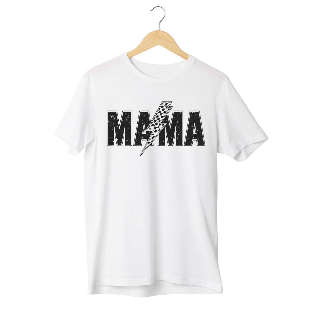 Mama Checkered Bolt Tee
